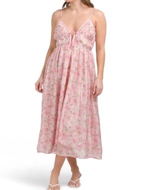 En Saison Pink Floral Midi Dress